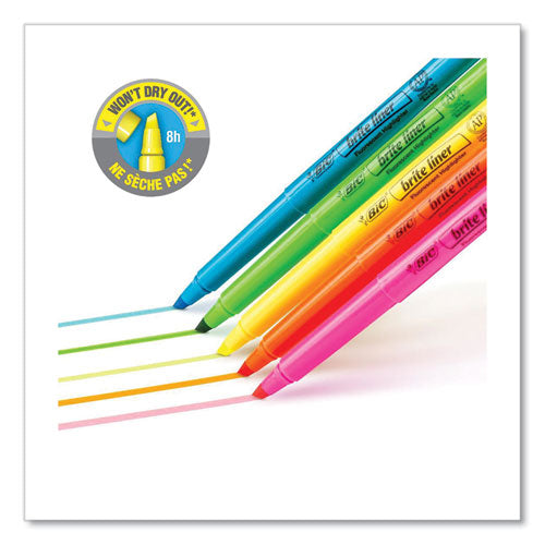 BIC® Brite Liner Highlighter, Fluorescent Yellow Ink, Chisel Tip, Yellow-black Barrel, Dozen freeshipping - TVN Wholesale