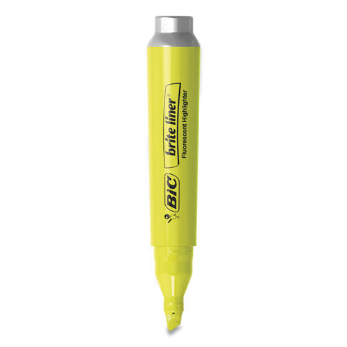 BIC® Brite Liner Tank-style Highlighter, Fluorescent Yellow Ink, Chisel Tip, Yellow-black Barrel, Dozen freeshipping - TVN Wholesale