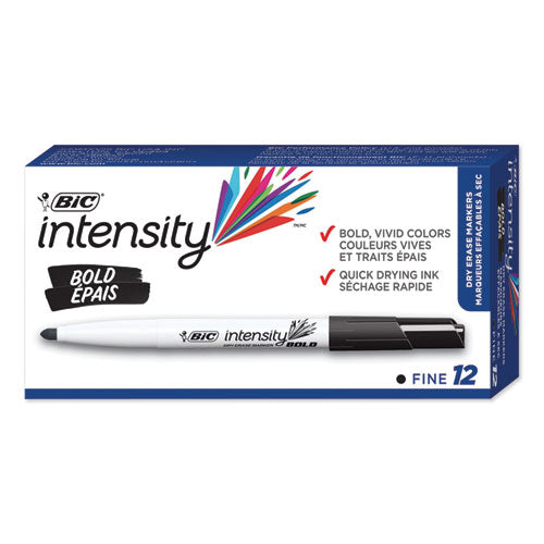 BIC® Intensity Bold Pocket-style Dry Erase Marker, Fine Bullet Tip, Black, Dozen freeshipping - TVN Wholesale