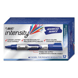 BIC® Intensity Advanced Dry Erase Marker, Tank-style, Broad Chisel Tip, Blue, Dozen freeshipping - TVN Wholesale