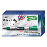 BIC® Intensity Advanced Dry Erase Marker, Tank-style, Broad Chisel Tip, Green, Dozen freeshipping - TVN Wholesale
