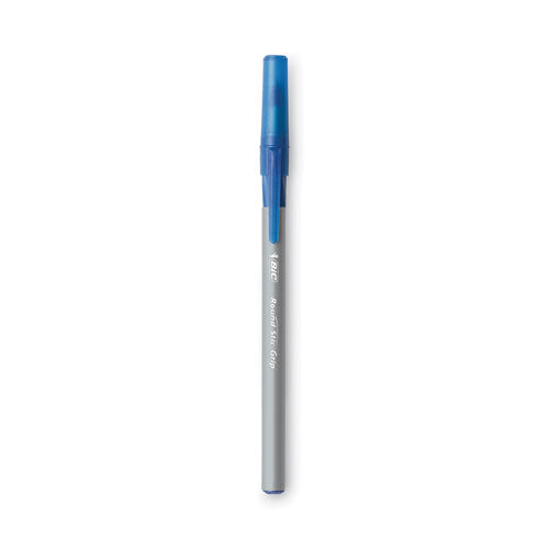 BIC® Round Stic Grip Xtra Comfort Ballpoint Pen, Stick, Fine 0.8 Mm, Blue Ink, Gray-blue Barrel, Dozen freeshipping - TVN Wholesale