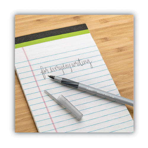 BIC® Round Stic Grip Xtra Comfort Ballpoint Pen, Stick, Fine 0.8 Mm, Black Ink, Gray-black Barrel, Dozen freeshipping - TVN Wholesale