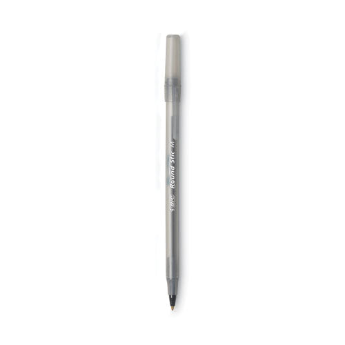 BIC® Round Stic Xtra Life Ballpoint Pen, Stick, Medium 1 Mm, Black Ink, Smoke Barrel, Dozen freeshipping - TVN Wholesale