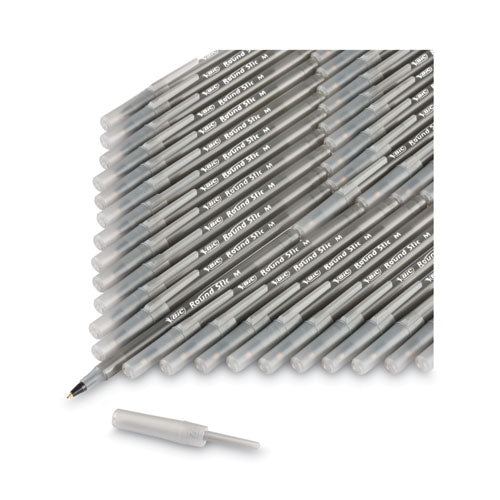 BIC® Round Stic Xtra Life Ballpoint Pen, Stick, Medium 1 Mm, Black Ink, Smoke Barrel, Dozen freeshipping - TVN Wholesale