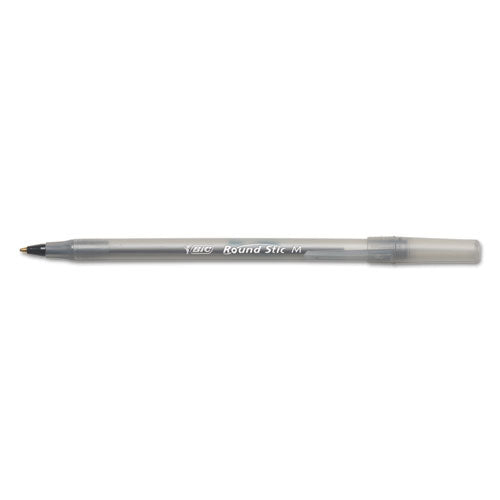 BIC® Round Stic Xtra Life Ballpoint Pen, Stick, Medium 1 Mm, Black Ink, Smoke Barrel, Dozen freeshipping - TVN Wholesale