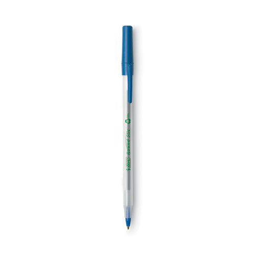 BIC® Ecolutions Round Stic Ballpoint Pen Value Pack, Stick, Medium 1 Mm, Blue Ink, Clear Barrel, 50-pack freeshipping - TVN Wholesale