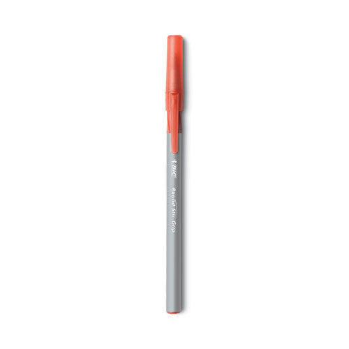 BIC® Round Stic Grip Xtra Comfort Ballpoint Pen, Easy-glide, Stick, Medium 1.2 Mm, Red Ink, Gray-red Barrel, Dozen freeshipping - TVN Wholesale