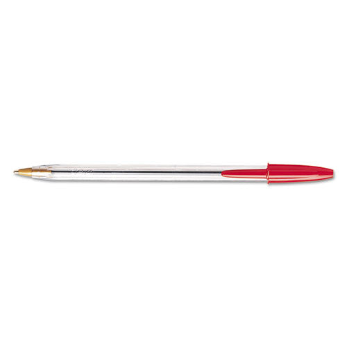 BIC® Cristal Xtra Smooth Ballpoint Pen, Stick, Medium 1 Mm, Red Ink, Clear Barrel, Dozen freeshipping - TVN Wholesale