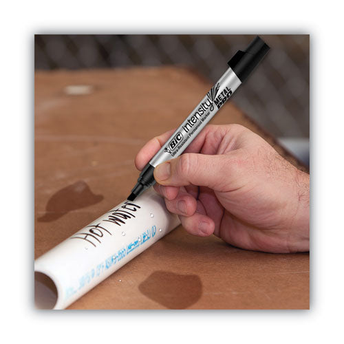 BIC® Intensity Metal Pro Permanent Marker, Broad Pro Chisel Tip, Black, Dozen freeshipping - TVN Wholesale