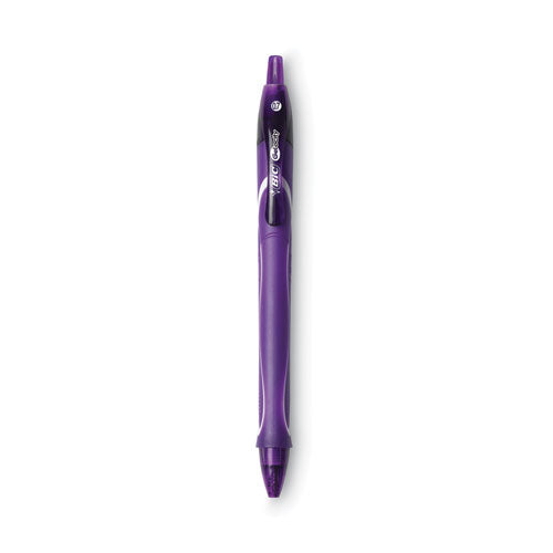 BIC® Gel-ocity Quick Dry Gel Pen, Retractable, Medium 0.7 Mm, Purple Ink, Purple Barrel, Dozen freeshipping - TVN Wholesale