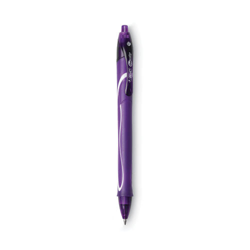 BIC® Gel-ocity Quick Dry Gel Pen, Retractable, Medium 0.7 Mm, Purple Ink, Purple Barrel, Dozen freeshipping - TVN Wholesale