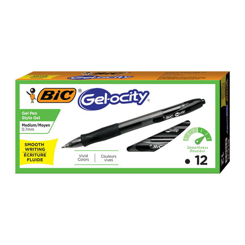 BIC® Gel-ocity Gel Pen, Retractable, Medium 0.7 Mm, Red Ink, Translucent Red Barrel, Dozen freeshipping - TVN Wholesale