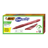 BIC® Gel-ocity Gel Pen, Retractable, Medium 0.7 Mm, Red Ink, Translucent Red Barrel, Dozen freeshipping - TVN Wholesale