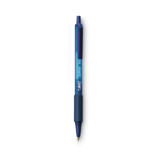 BIC® Soft Feel Ballpoint Pen, Retractable, Fine 0.8 Mm, Blue Ink, Blue Barrel, Dozen freeshipping - TVN Wholesale