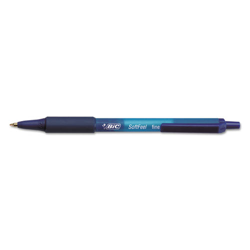 BIC® Soft Feel Ballpoint Pen, Retractable, Fine 0.8 Mm, Blue Ink, Blue Barrel, Dozen freeshipping - TVN Wholesale