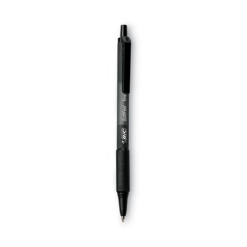 BIC® Soft Feel Ballpoint Pen, Retractable, Fine 0.8 Mm, Black Ink, Black Barrel, Dozen freeshipping - TVN Wholesale