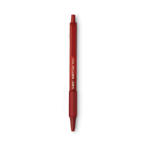 BIC® Soft Feel Ballpoint Pen, Retractable, Medium 1 Mm, Red Ink, Red Barrel, Dozen freeshipping - TVN Wholesale