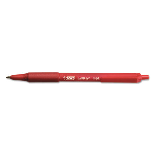 BIC® Soft Feel Ballpoint Pen, Retractable, Medium 1 Mm, Red Ink, Red Barrel, Dozen freeshipping - TVN Wholesale