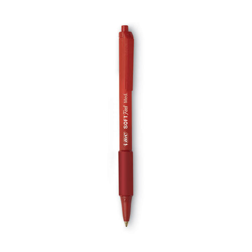 BIC® Soft Feel Ballpoint Pen, Retractable, Medium 1 Mm, Red Ink, Red Barrel, Dozen freeshipping - TVN Wholesale