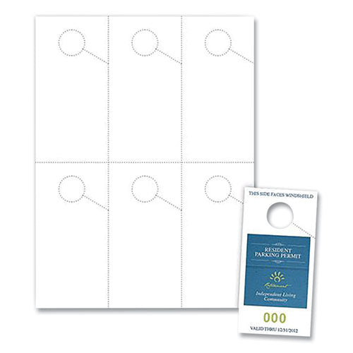 Blanks/USA® Micro-perforated Parking Pass, 8.25 X 11, White, 6 Passes-sheet, 50 Sheets-pack freeshipping - TVN Wholesale