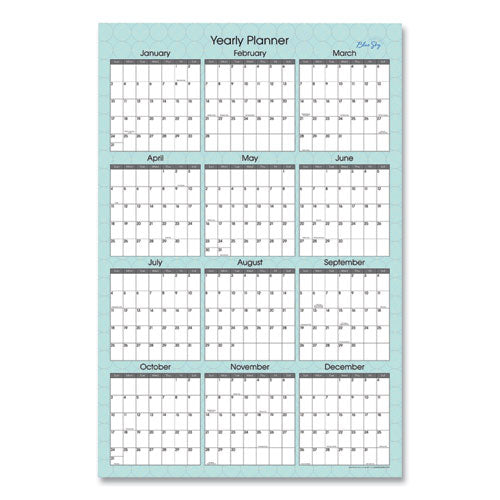 Blue Sky® Picadilly Laminated Erasable Wall Calendar, Geometric Artwork, 36 X 24, White-teal Sheets, 12-month (jan-dec): 2022 freeshipping - TVN Wholesale