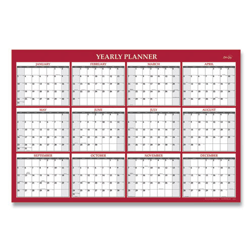 Blue Sky® Classic Red Laminated Erasable Wall Calendar, Classic Red Artwork, 48 X 32, White-red-gray Sheets, 12-month (jan-dec): 2022 freeshipping - TVN Wholesale