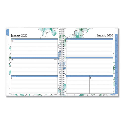 Blue Sky® Lindley Weekly-monthly Planner, Lindley Floral Artwork, 11 X 8.5, White-blue-green Cover, 12-month (jan To Dec): 2022 freeshipping - TVN Wholesale