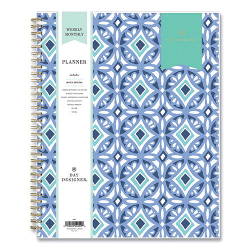 Blue Sky® Day Designer Tile Weekly-monthly Planner, Tile Artwork, 11 X 8.5, Blue-white Cover, 12-month (jan To Dec): 2022 freeshipping - TVN Wholesale