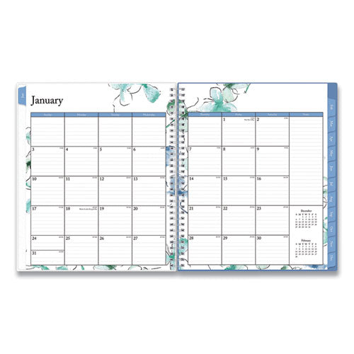Blue Sky® Lindley Monthly Planner, Lindley Floral Artwork, 10 X 8, White-blue-green Cover, 12-month (jan To Dec): 2022 freeshipping - TVN Wholesale