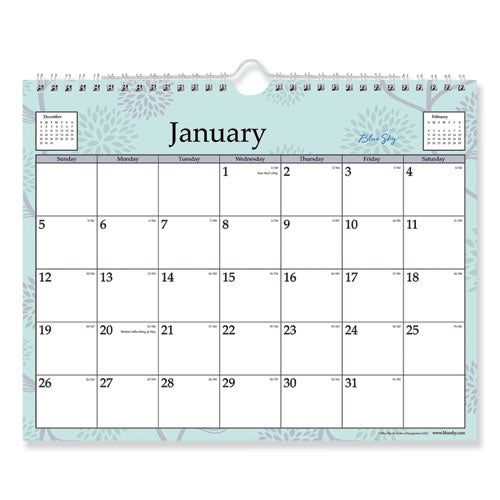 Blue Sky® Rue Du Flore Wall Calendar, Rue Du Flore Artwork, 11 X 8.75, White-jade-lavender Sheets, 12-month (jan To Dec): 2022 freeshipping - TVN Wholesale