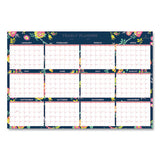 Blue Sky® Day Designer Peyton Laminated Erasable Wall Calendar, Floral Artwork, 36 X 24, White-navy Sheets, 12-month (jan-dec): 2022 freeshipping - TVN Wholesale
