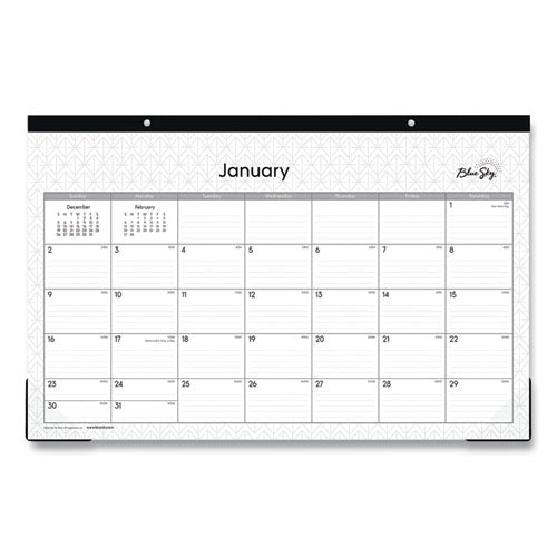 Blue Sky® Enterprise Desk Pad, Geometric Artwork, 17 X 11, White-gray Sheets, Black Binding, Clear Corners, 12-month (jan-dec): 2022 freeshipping - TVN Wholesale
