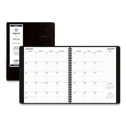 Blue Sky® Aligned Monthly Planner With Built-in Pocket Page, 11 X 9, Black Cover, 12-month (jan To Dec): 2022 freeshipping - TVN Wholesale