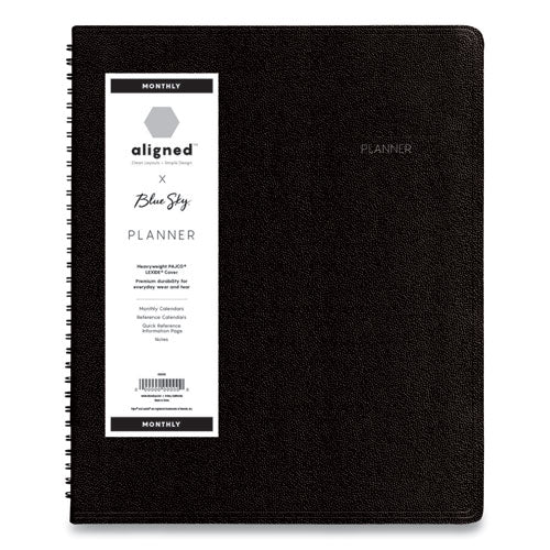 Blue Sky® Aligned Monthly Planner With Built-in Pocket Page, 11 X 9, Black Cover, 12-month (jan To Dec): 2022 freeshipping - TVN Wholesale