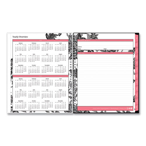 Blue Sky® Analeis Create-your-own Cover Weekly-monthly Planner, Floral, 11 X 8.5, White-black Cover, 12-month (july-june): 2021-2022 freeshipping - TVN Wholesale