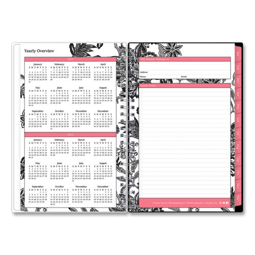 Blue Sky® Analeis Create-your-own Cover Weekly-monthly Planner, Floral, 8 X 5, White-black Cover, 12-month (july To June): 2021 To 2022 freeshipping - TVN Wholesale