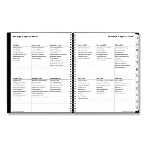 Blue Sky® Solid Black Teacher's Weekly-monthly Lesson Planner, Two-page Spread (nine Classes), 11 X 8.5, Black Cover, 2021 To 2022 freeshipping - TVN Wholesale