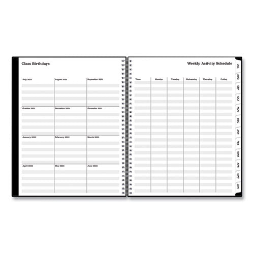 Blue Sky® Solid Black Teacher's Weekly-monthly Lesson Planner, Two-page Spread (nine Classes), 11 X 8.5, Black Cover, 2021 To 2022 freeshipping - TVN Wholesale
