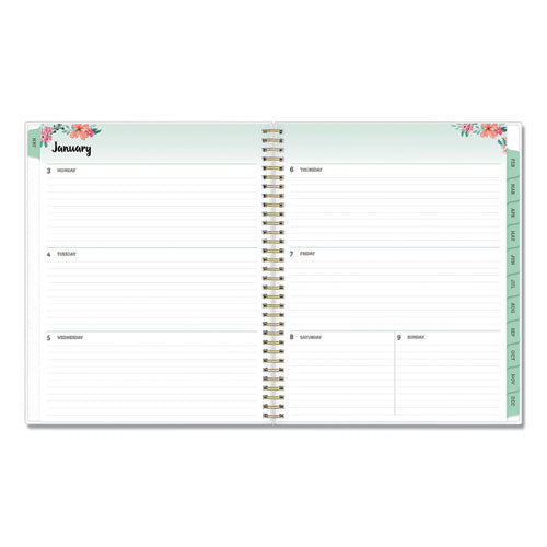 Blue Sky® Laurel Weekly-monthly Planner, Laurel Floral Artwork, 11 X 8.5, Green-pink-orange Cover, 12-month (jan To Dec): 2022 freeshipping - TVN Wholesale