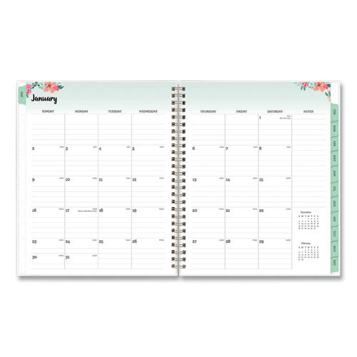 Blue Sky® Laurel Weekly-monthly Planner, Laurel Floral Artwork, 9 X 7, Green-pink-orange Cover, 12-month (jan To Dec): 2022 freeshipping - TVN Wholesale