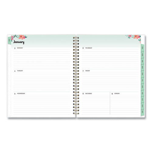 Blue Sky® Laurel Weekly-monthly Planner, Laurel Floral Artwork, 9 X 7, Green-pink-orange Cover, 12-month (jan To Dec): 2022 freeshipping - TVN Wholesale