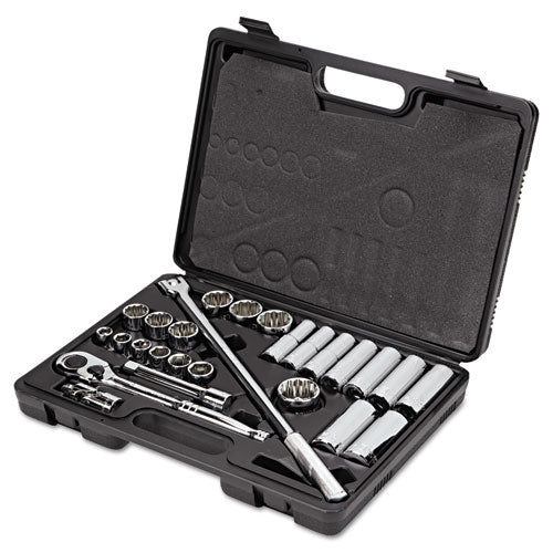 Stanley Tools® 26-piece Mechanic's Tool Set, Sae, 1-2" Drive, 7-16" To 1 1-4", 6-point-12-point freeshipping - TVN Wholesale