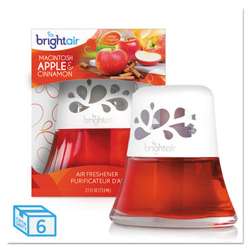BRIGHT Air® Scented Oil Air Freshener, Macintosh Apple And Cinnamon, Red, 2.5 Oz, 6-carton freeshipping - TVN Wholesale