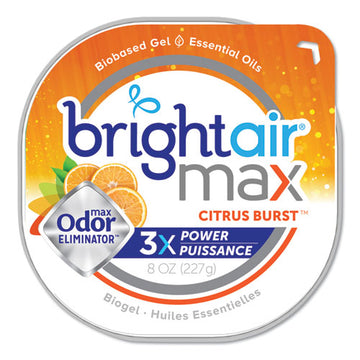 BRIGHT Air® Max Odor Eliminator Air Freshener, Citrus Burst, 8 Oz Jar, 6-carton freeshipping - TVN Wholesale