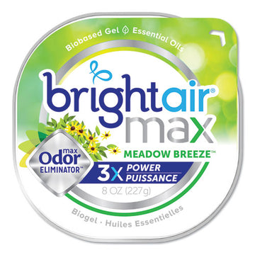 BRIGHT Air® Max Odor Eliminator Air Freshener, Meadow Breeze, 8 Oz Jar, 6-carton freeshipping - TVN Wholesale