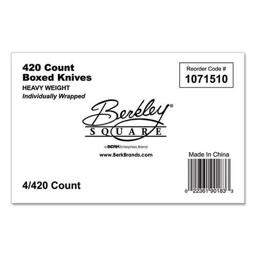 Berkley Square Elegant Dinnerware Heavyweight Cutlery, Individually Wrapped, Knife, White, 420-box freeshipping - TVN Wholesale