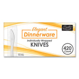 Berkley Square Elegant Dinnerware Heavyweight Cutlery, Individually Wrapped, Knife, White, 420-box freeshipping - TVN Wholesale
