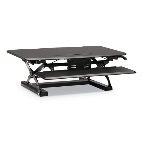 HON® Coordinate Portable Desktop Riser, 35.04" X 31.1" X 5" To 16.54", Black freeshipping - TVN Wholesale