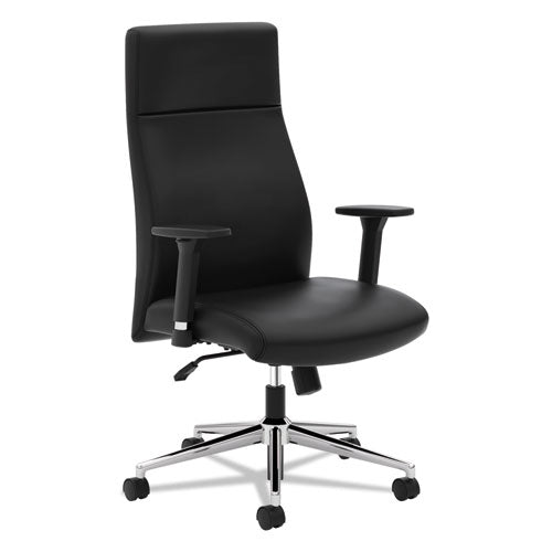 HON® Define Executive High-back Leather Chair, Supports 250 Lb, 17" To 21" Seat Height, Black Seat-back, Polished Chrome Base freeshipping - TVN Wholesale